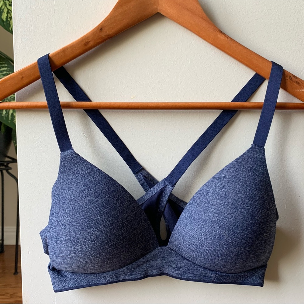Aerie Denim Blue Bralette, Wireless 34B